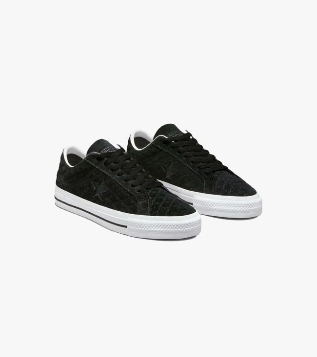 Converse one star black suede trainers on sale