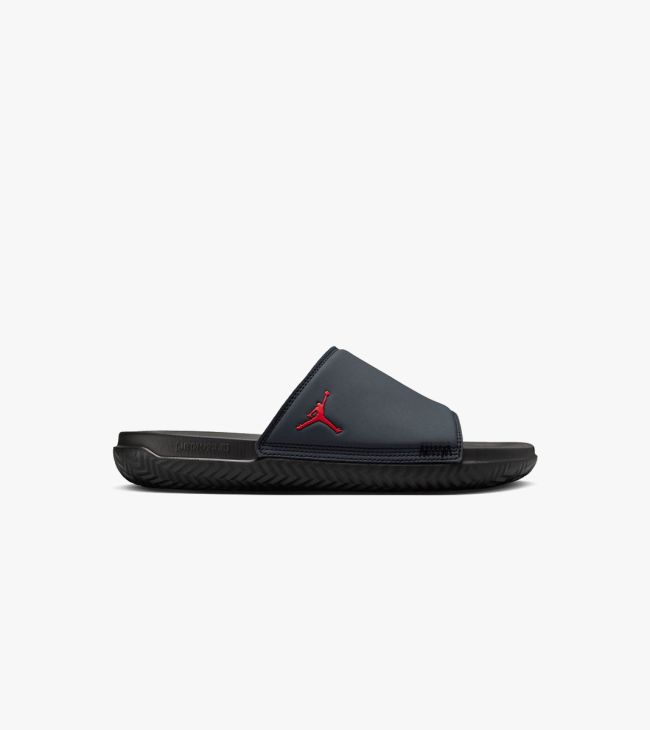 Black and outlet white jordan slides