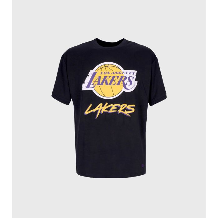 New era Los Angeles Lakers NBA Script Mesh Short Sleeve T-Shirt Black