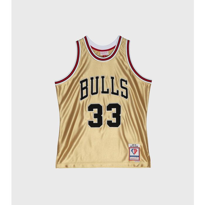 Mitchell & Ness Chicago Bulls Scottie Pippen Gold Jersey Size